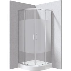 Deante Funkia Evo sprchový kút so sprchovou vaničkou 80x80 cm polkruhová chromová lesklé/vzorované sklo KYPZ0E88P
