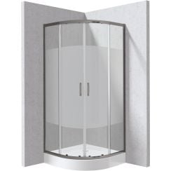 Deante Funkia Evo sprchový kút so sprchovou vaničkou 80x80 cm polkruhová grafitová matné/vzorované sklo KYPZDE88P