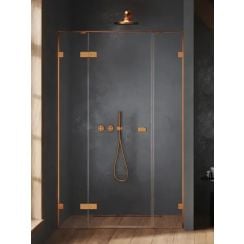 New Trendy Oxia sprchové dvere 110 cm výklopné medená brúsená/priehľadné sklo AXJ-0683