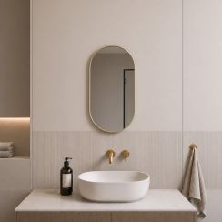 Baltica Design Aluma zrkadlo 50x70 cm oválne zlatá 5904107933580