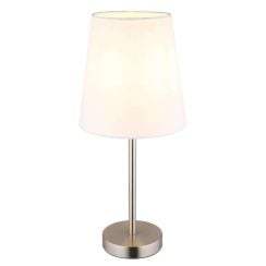 Globo Lighting Joris stolová lampa 1x25 W biela-niklová 48580R