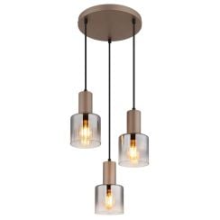 Globo Lighting Walton závesné svietidlo 3x40 W dymová 54318-3HR