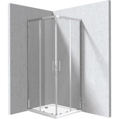 Deante Funkia Evo sprchový kút so sprchovou vaničkou 90x80 cm štvorcová chromová lesklé/priehľadné sklo KYCP0089P