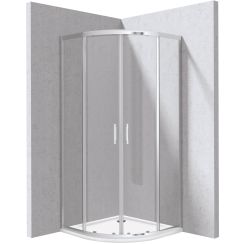 Deante Funkia Evo sprchový kút so sprchovou vaničkou 80x80 cm polkruhová chromová lesklé/priehľadné sklo KYPP0088P