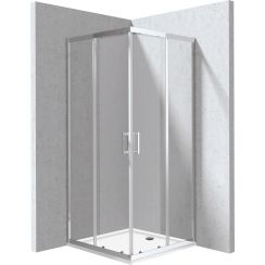 Deante Funkia Evo sprchový kút so sprchovou vaničkou 80x80 cm obdĺžniková chromová lesklé/priehľadné sklo KYCP0088P
