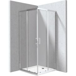 Deante Funkia Evo sprchový kút so sprchovou vaničkou 90x90 cm obdĺžniková chromová lesklé/priehľadné sklo KYCP0099P