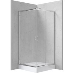 Deante Funkia sprchový kút so sprchovou vaničkou 90x90 cm obdĺžniková chromová lesklé/priehľadné sklo KYCZ041K