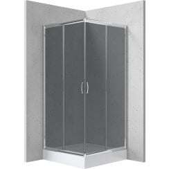 Deante Funkia sprchový kút so sprchovou vaničkou 90x90 cm obdĺžniková chromová lesklé/sivé sklo KYCZ441K