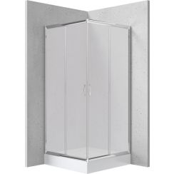 Deante Funkia sprchový kút so sprchovou vaničkou 80x80 cm obdĺžniková chromová lesklé/priehľadné sklo KYCZ642K