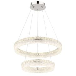 Globo Lighting Laurel inteligentná závesná lampa 2x60 W chrómová-priehľadná 67387-60