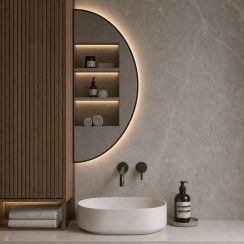 Baltica Design Aluma zrkadlo 60x120 cm s osvetlením čierna 5904107934556