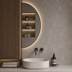 Baltica Design Aluma zrkadlo 50x100 cm s osvetlením čierna 5904107934495