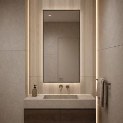 Baltica Design Aluma zrkadlo 50x70 cm odĺžnikový s osvetlením čierna 5904107934174