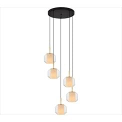 Zuma Line Solix závesné svietidlo 5x25 W čierna-zlatá DU32201A/5L