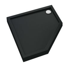 Schedpol Competia New Black Mat päťuholníková sprchová vanička 80x80 cm čierna 3.4697/C/MG