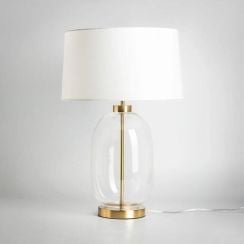 Zuma Line Vaze stolová lampa 1x40 W biela-zlatá T4108-WH+CL
