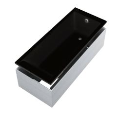 Schedline Maio Black Mat SET vaňa s nosičom 160x70 cm čierna 3WST.MS2P-16070/C/MG