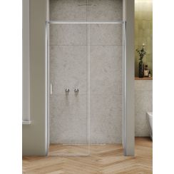 New Trendy Prime Nickel Brushed sprchové dvere 130 cm posuvné niklová brúsená/priehľadné sklo D-1348A