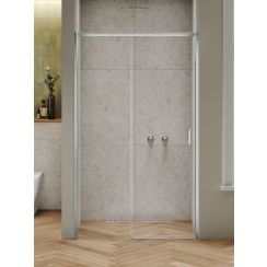 New Trendy Prime Nickel Brushed sprchové dvere 130 cm posuvné niklová brúsená/priehľadné sklo D-1347A