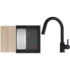 Súprava granitový drez Franke Kanon 125.0749.654, kuchynská batéria Franke Lina 115.0626.055