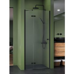 New Trendy Kalibra Black sprchové dvere 110 cm výklopné čierna matná/priehľadné sklo D-1014A