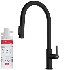 Súprava kuchynská batéria Franke Maris Slim Clear Water J Pull-Out 120.0730.911, poddrezový filter Franke Pro M Connect 150.0752.886