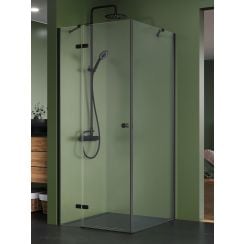 New Trendy Kalibra Black sprchovací kút 90x90 cm obdĺžniková čierna matné/priehľadné sklo K-5047