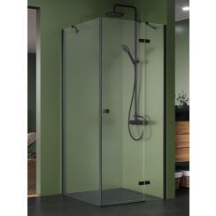 New Trendy Kalibra Black sprchovací kút 80x70 cm štvorcová čierna matné/priehľadné sklo K-5061