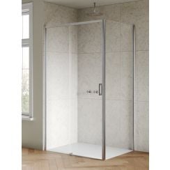 New Trendy Prime Nickel Brushed sprchovací kút 120x100 cm štvorcová niklová brúsené/priehľadné sklo D-1345A/D-0527B