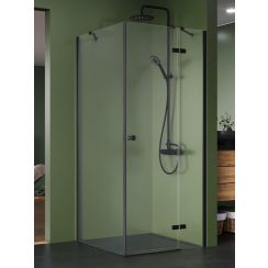 New Trendy Kalibra Black sprchovací kút 110x100 cm štvorcová čierna matné/priehľadné sklo K-5076