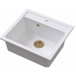 Ruvetti Ditto granitový drez 56x51 cm biela 3001D_WH60_W-PVDCH