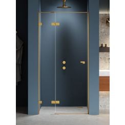 New Trendy Eventa Gold Brushed sprchové dvere 100 cm výklopné zlatá brúsená/priehľadné sklo EXK-8227