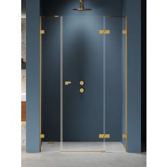 New Trendy Eventa Gold Brushed sprchové dvere 130 cm výklopné zlatá brúsená/priehľadné sklo EXK-8236
