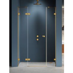 New Trendy Eventa Gold Brushed sprchové dvere 150 cm výklopné zlatá brúsená/priehľadné sklo EXK-8237