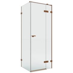 New Trendy Eventa Copper Brushed sprchovací kút 120x110 cm štvorcová medená brúsené/priehľadné sklo EXK-8061