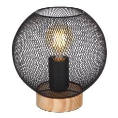 Globo Lighting Pablo stolová lampa 1x60 W čierna-hnedá 15663T
