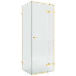 New Trendy Eventa Gold Brushed sprchovací kút 120x120 cm obdĺžniková zlatá brúsené/priehľadné sklo EXK-8300