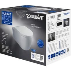 Duravit ME by Starck wc misa s pomaly sa sklápajúcim sedadlom závesné bez oplachovacieho kruhu biela 457909AAA1