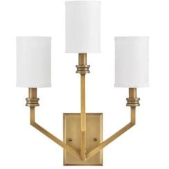 Elstead Lighting Moore nástenná lampa 3x40 W biela-mosadzná HK-MOORE-WB3-HB