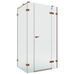 New Trendy Eventa Copper Brushed sprchovací kút 150x80 cm štvorcová medená brúsené/priehľadné sklo EXK-8098
