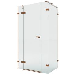 New Trendy Eventa Copper Brushed sprchovací kút 110x90 cm štvorcová medená brúsené/priehľadné sklo EXK-8099