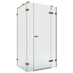 New Trendy Eventa Copper Brushed sprchovací kút 130x90 cm štvorcová medená brúsené/priehľadné sklo EXK-8102