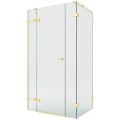 New Trendy Eventa Gold Brushed sprchovací kút 150x100 cm štvorcová zlatá brúsené/priehľadné sklo EXK-8342