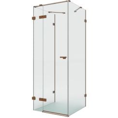 New Trendy Eventa Copper Brushed sprchovací kút 80x80 cm obdĺžniková medená brúsené/priehľadné sklo EXK-8111