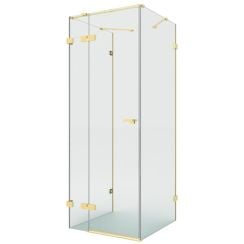 New Trendy Eventa Gold Brushed sprchovací kút 120x80 cm štvorcová zlatá brúsené/priehľadné sklo EXK-8362