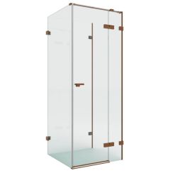New Trendy Eventa Copper Brushed sprchovací kút 90x90 cm obdĺžniková medená brúsené/priehľadné sklo EXK-8144