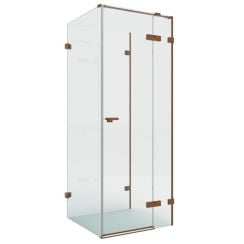 New Trendy Eventa Copper Brushed sprchovací kút 100x100 cm obdĺžniková medená brúsené/priehľadné sklo EXK-8152