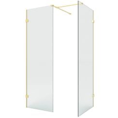 New Trendy Eventa Gold Brushed sprchový kút walk-in 160x80 cm štvorcová zlatá brúsené/priehľadné sklo EXK-8433