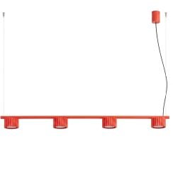 Sollux Lighting Aura závesné svietidlo 4x10 W červená SL.2708