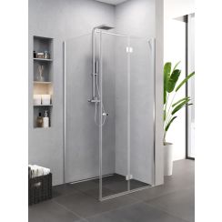 New Trendy Superia sprchovací kút 90x80 cm štvorcová chromová lesklé/priehľadné sklo K-5170